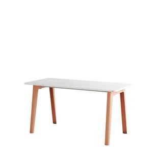 New Modern Dining Table Rectangular, Metal/Recycled Plastic, 150 x 70 cm, Ash pink