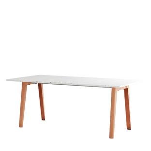 New Modern Dining Table Rectangular, Metal/Recycled Plastic, 190 x 95 cm, Ash pink