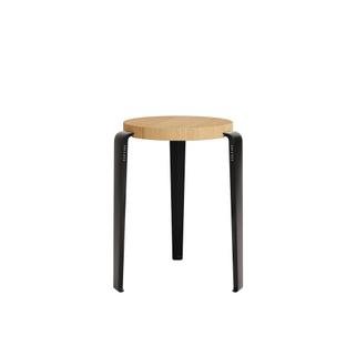 Lou Stool, Solid Wood, Solid oak, Graphite black