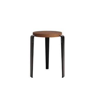 Lou Stool, Solid Wood, Tinted oak, Graphite black