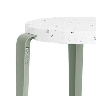 Lou Stool, Recycled Plastic, Venezia, Eucalyptus grey