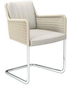 D43, Leather , Cream white, Chrome-plated steel tubing
