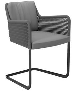D43, Leather , Grey, Powdercoated black