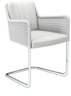 D43, Leather , Pure white, Chrome-plated steel tubing