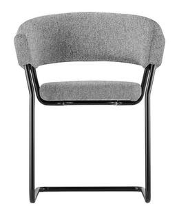 D9, Stoff Hallingdal 166 - grey, Powdercoated black, Plastic glides