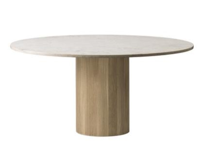 Cabin Table, Ø 150 cm, Light oak / jura marble