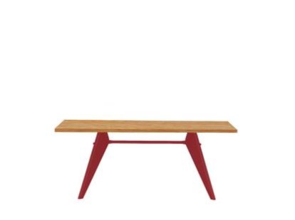 EM Table, 180 x 90 cm, Natural oak solid, oiled, Japanese red