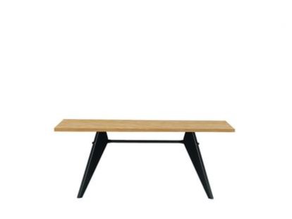 EM Table, 180 x 90 cm, Natural oak veneer, protective varnish, Deep black