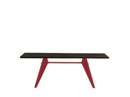 EM Table, 200 x 90 cm, Black oak veneer, protective varnish, Japanese red