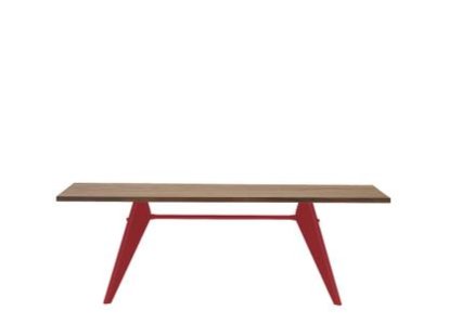 EM Table, 220 x 90 cm, American walnut solid, oiled, Japanese red