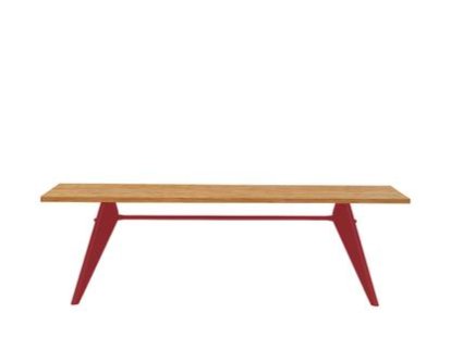 EM Table, 240 x 90 cm, Natural oak solid, oiled, Japanese red