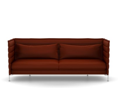 Alcove Sofa, Three-seater (H94 x W237 x D84 cm), Laser, Red/moorbrown