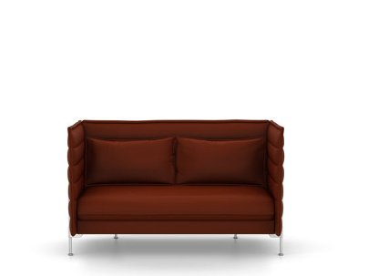Alcove Sofa, Two-seater (H94 x W164 x D84 cm), Laser, Red/moorbrown