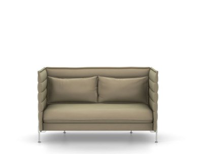 Details Vitra Alcove Sofa Alcove Sofa, Two-seater (H94 x W164 x D84 cm), Laser, Warm grey