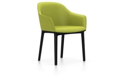 Softshell Chair with four-legged base, Basic dark, Plano, Avocado, Felt pads for hard floor surfaces