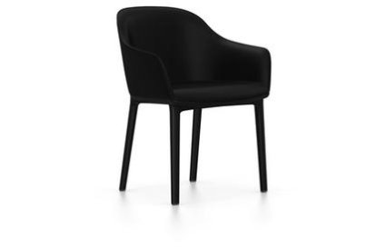 Softshell Chair with four-legged base, Basic dark, Plano, Nero, Felt pads for hard floor surfaces