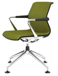 Unix Chair with Four Star Base, Diamond Mesh avocado, Basic dark