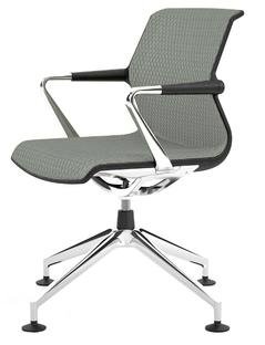 Unix Chair with Four Star Base, Diamond Mesh ice grey, Basic dark