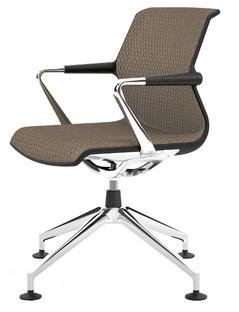Unix Chair with Four Star Base, Diamond Mesh mauve grey, Basic dark