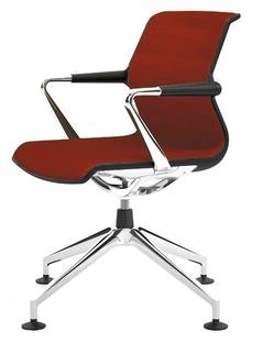Unix Chair with Four Star Base, Silk Mesh brick, Basic dark