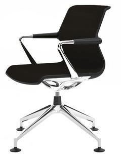 Unix Chair with Four Star Base, Silk Mesh brown, Basic dark