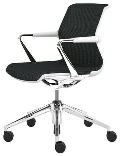 Unix Chair with Five Star Base, Diamond Mesh asphalt, Soft grey