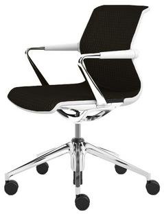 Unix Chair with Five Star Base, Diamond Mesh brown, Soft grey