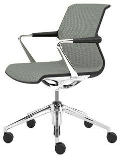 Unix Chair with Five Star Base, Diamond Mesh ice grey, Basic dark