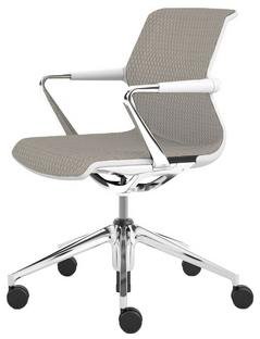 Unix Chair with Five Star Base, Diamond Mesh soft grey, Soft grey