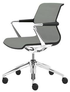 Unix Chair with Five Star Base, Silk Mesh ice grey, Basic dark