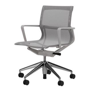 Details Vitra Physix Physix, TrioKnit silver grey, Soft grey / Aluminium, polished, Hard castors for carpets