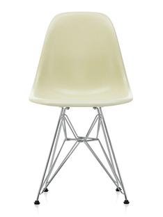 Eames Fiberglass Chair DSR, Eames parchment, Polished chrome