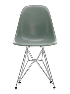 Eames Fiberglass Chair DSR, Eames sea foam green, Polished chrome