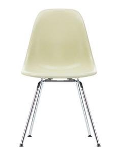 Eames Fiberglass Chair DSX, Eames parchment, Polished chrome