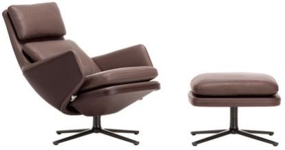Grand Relax, With Ottoman, Leather Premium F, chestnut, Basic dark, 46,5 cm