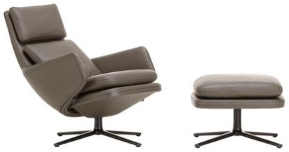 Grand Relax, With Ottoman, Leather Premium F, umbra grey, Basic dark, 46,5 cm