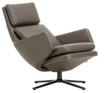 Grand Relax, Without Ottoman, Leather Premium F, umbra grey, Basic dark, 46,5 cm