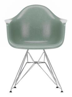 Eames Fiberglass Armchair DAR, Eames sea foam green, Chrome-plated