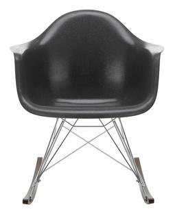 Eames Fiberglass Armchair RAR, Eames elephant hide grey, Chrome-plated, Dark maple