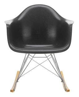 Eames Fiberglass Armchair RAR, Eames elephant hide grey, Chrome-plated, Yellowish maple