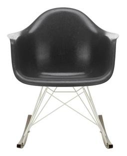 Eames Fiberglass Armchair RAR, Eames elephant hide grey, White, Dark maple