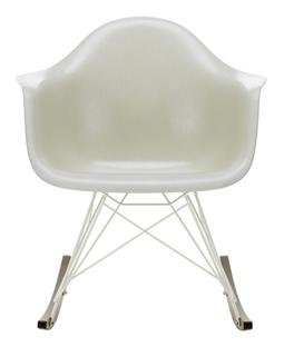 Eames Fiberglass Armchair RAR, Eames parchment, White, Dark maple