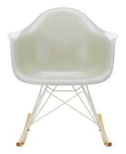 Eames Fiberglass Armchair RAR, Eames parchment, White, Yellowish maple