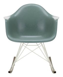 Eames Fiberglass Armchair RAR, Eames sea foam green, White, Dark maple