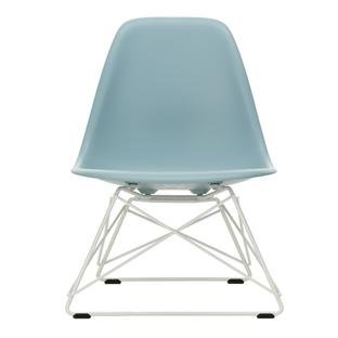 Eames Plastic Side Chair RE LSR, Ice grey, Without upholstery, Powder-coated white
