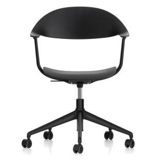 Mynt Office Swivel Chair five-star base, Basic dark RE, Without upholstery, Without upholstery, Deep black, Soft castors for hard floor surfaces