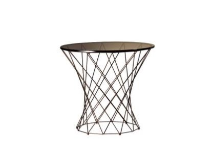 Oota, H 47 x ø 52 cm, Brown glass, Matt bronze powder-coated