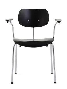 SE 68, Stackable, Without upholstery, Chrome-plated, With armrests, Black stained