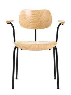 SE 68, Stackable, Without upholstery, Matt black powder-coated, With armrests, Natural