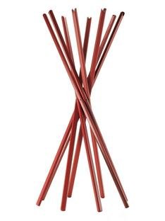 Coat rack Sciangai, Burgundy red stained ash